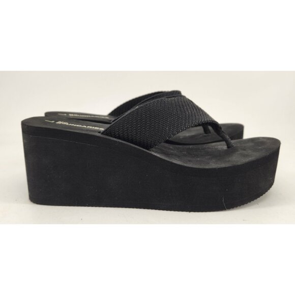 No Boundaries Womens Size 7 Chunky Y2K Inspired Platform Flip Flop Sandals Black - Picture 4 of 11